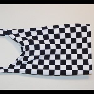 Black &’ White Checkered Tank Top